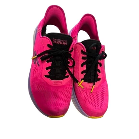 PINK Raspberry Sketchers Go RunMax cushion Elite 2.0 Slip on running shoes sz 10 - Picture 5 of 8
